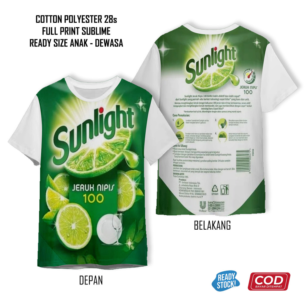 Kaos Bumbu Masako Susu Ultra Pocky Le Minerale Sunlight Full Printing Keren | Baju Kemasan Unik Anak