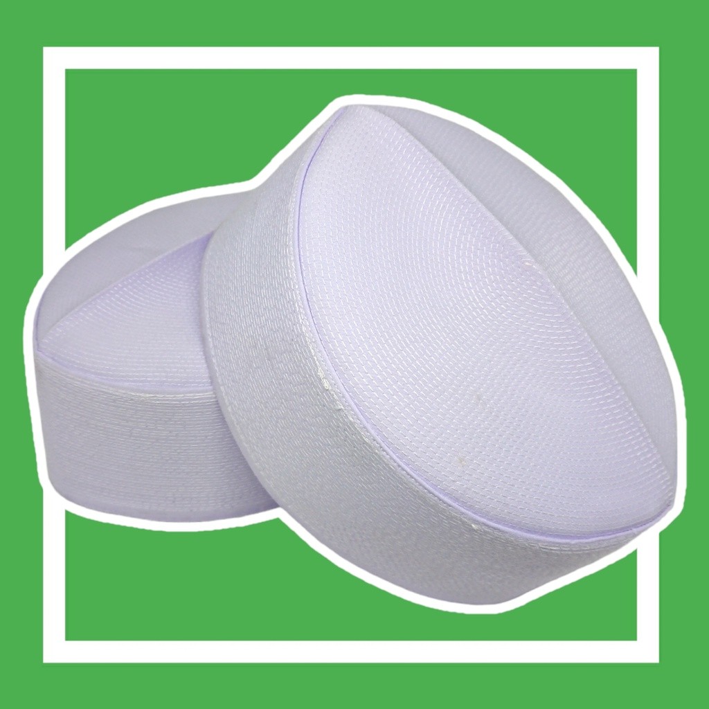 Peci Putih Dewasa / Kopyah Adzikro / Kopiah Adz Dzikro / Peci Kopiah Habib Putih / Peci Adzikro Pend