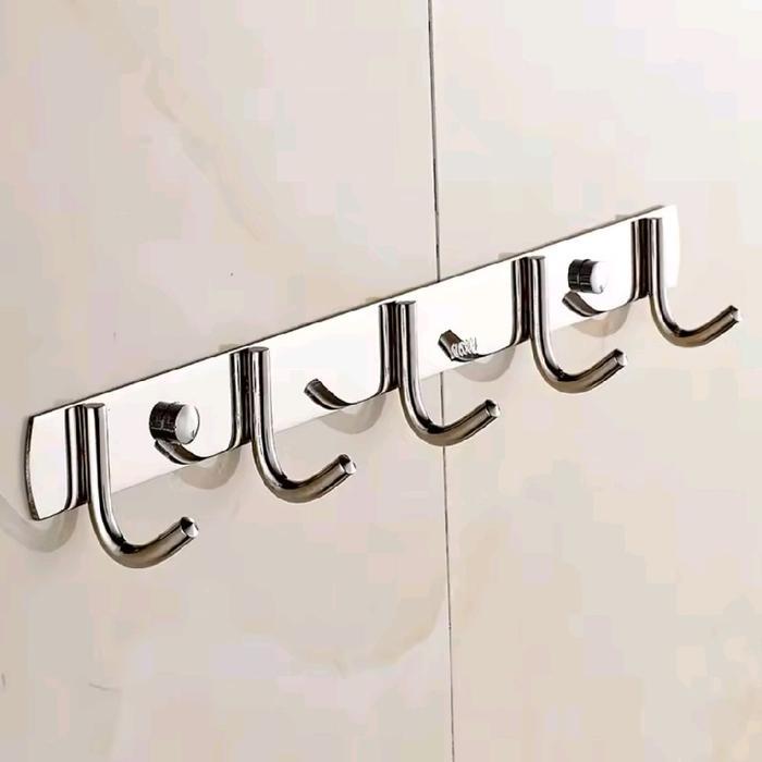 Kapstok Baju Stainless 5 kait / Kaitan Baju Stainless 5 kait