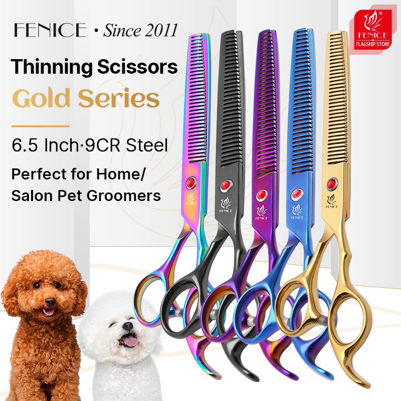 Fenice New design professional 9cr pet dog grooming scissor 6.5inch thinning shears