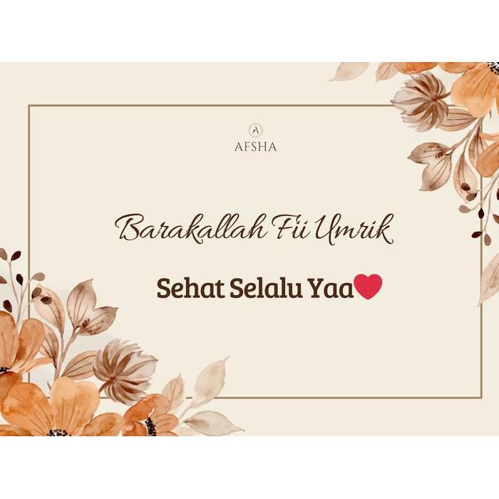 Afsha - Kartu Ucapan Untuk Hampers Custom Mukena Premium Afsha