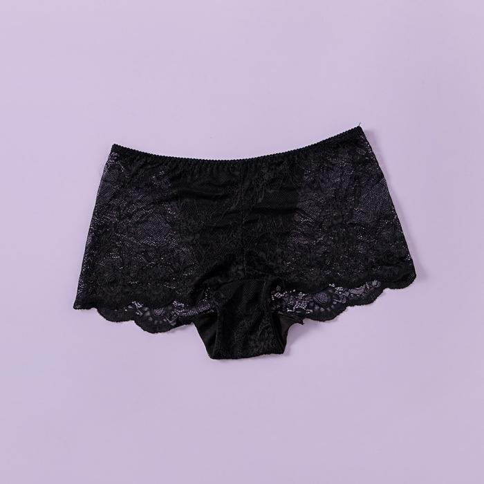 Felancy Panty Lace Celana Dalam Wanita Boxshort Lace Nyaman Sehari-hari - Black, XL Boxshort 075-600