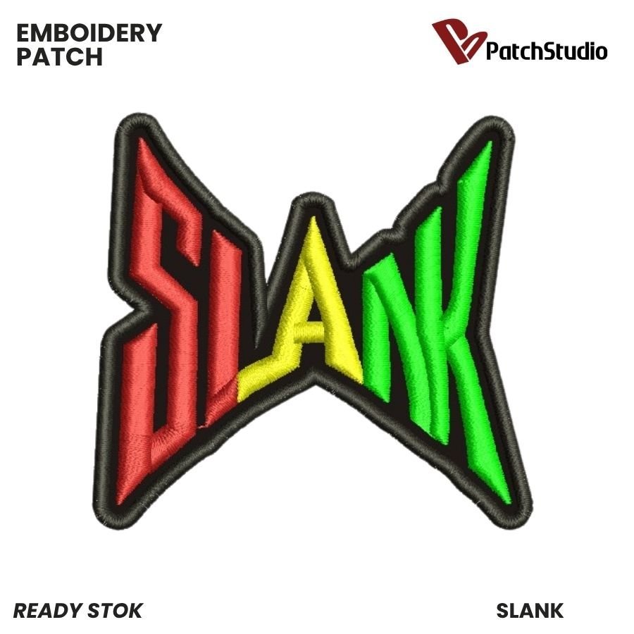 PATCH BORDIR LOGO SLANK V2 COLOR FULL MERAH KUNING HIJAU AKSESORIS EMBLEM UK STANDAR EMBROIDERY | ST