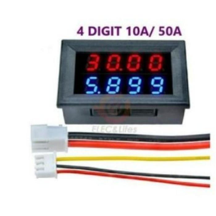 BERKUALITAS Digital Volt ampere meter 10A 50A 100A 200A 300A 4digit DC 0-100V