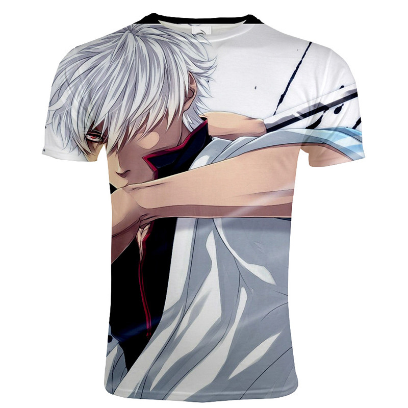 Kaos Print Gintama Kaos Streetwear Kaos Olahraga Baru