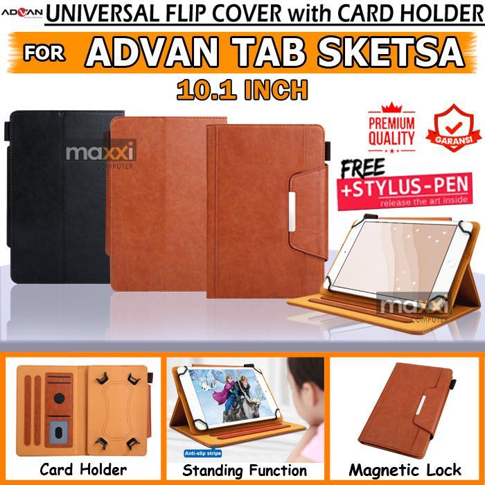 Ada Stok Advan Tab Tablet Sketsa 10.1 In Inch Flipcase Flipcover Bookcover Case