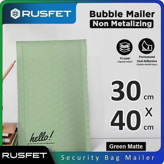 [] Amplop Bubble Envelope Mailer Rusfet Harga Satuan Hijau 30 x 40 cm