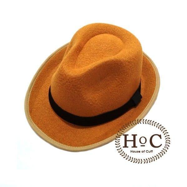 FEDORA PANAMA HAT TOPI FEDORA PANAMA HAT JAZZ KOBOY HAT TOPI PANTAI MUSTARD