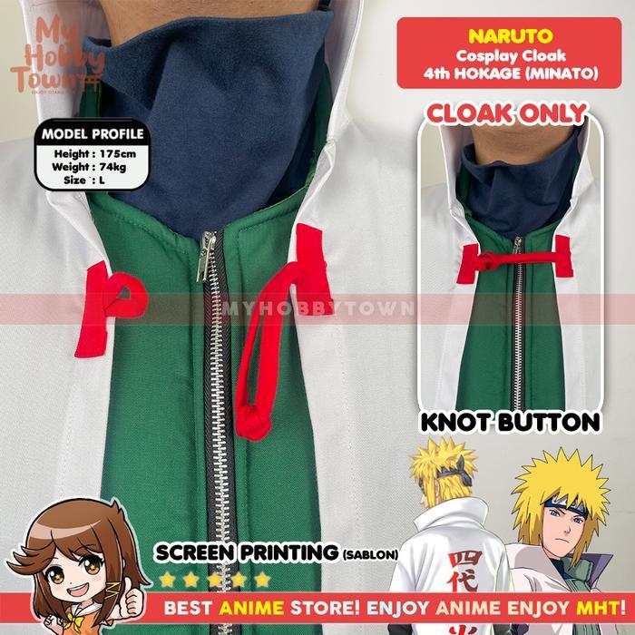 Jubah Cosplay Anime Naruto ge Keempat Minato Namikaze Yondaime Fourth ge 4 Cloak Coat