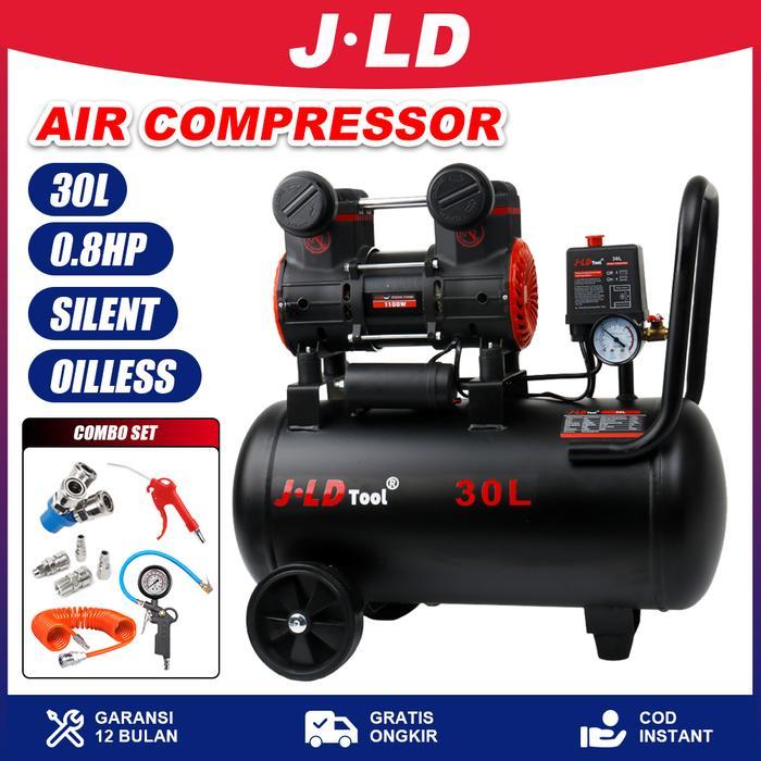 Word Store - JLD Mesin Kompresor Angin 0.8HP 30L Compressor Oilless