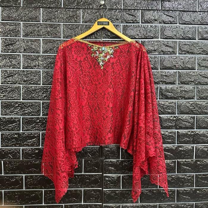 LUIRE Blouse Tangan Belah Full Brukat Premium Elegan & Mewah untuk Kondangan Wisuda Acara Formal