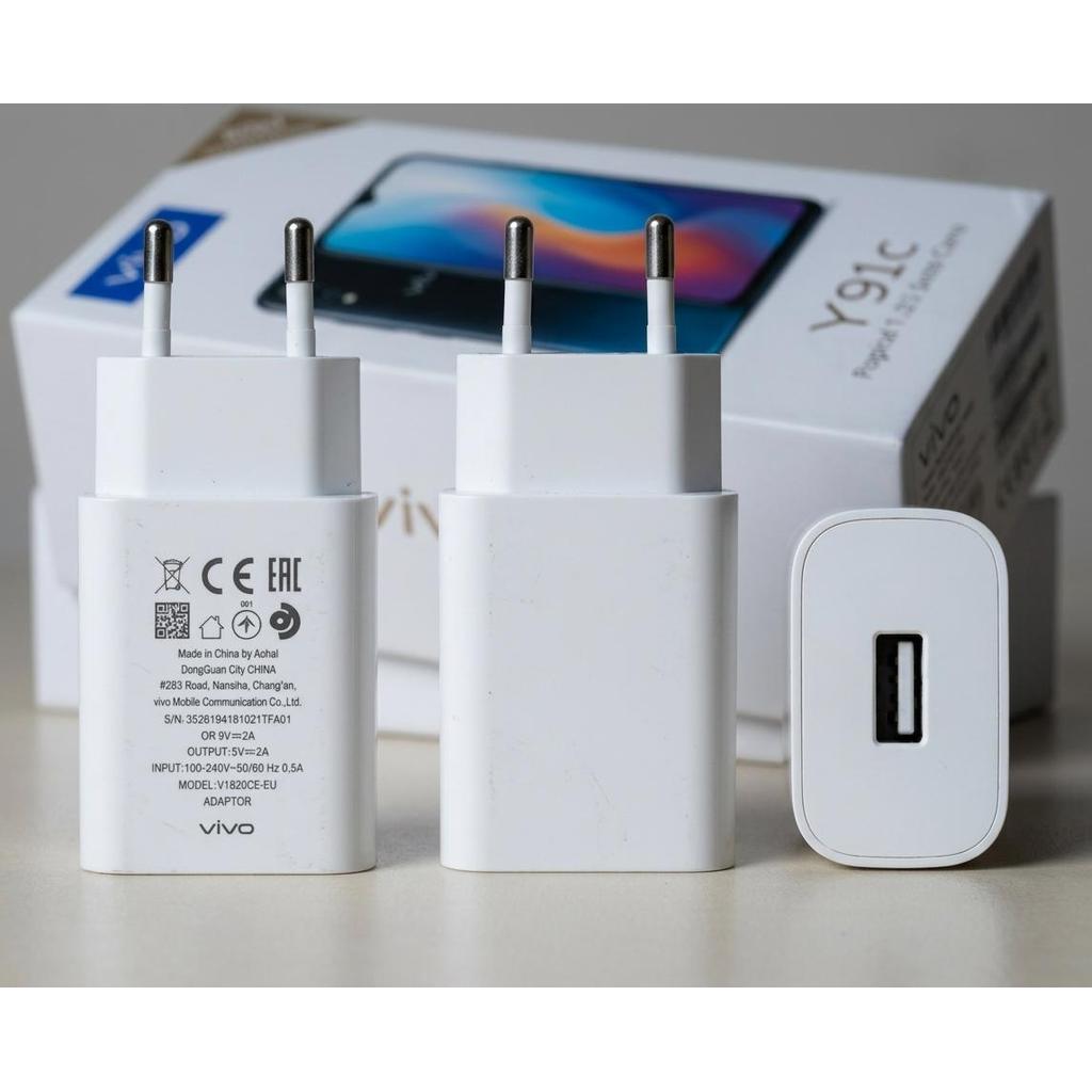 Kepala Cas Vivo V1820C-EU Ori Bekas Fast Charging 18W 9V 2A Untuk Vivo Y91C