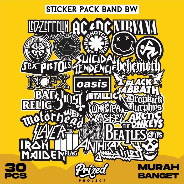 Stiker Band Klasik Rock Band Music Sticker Clasic Punk Rock Untuk Case HP Motor Helm Laptop Kulkas
