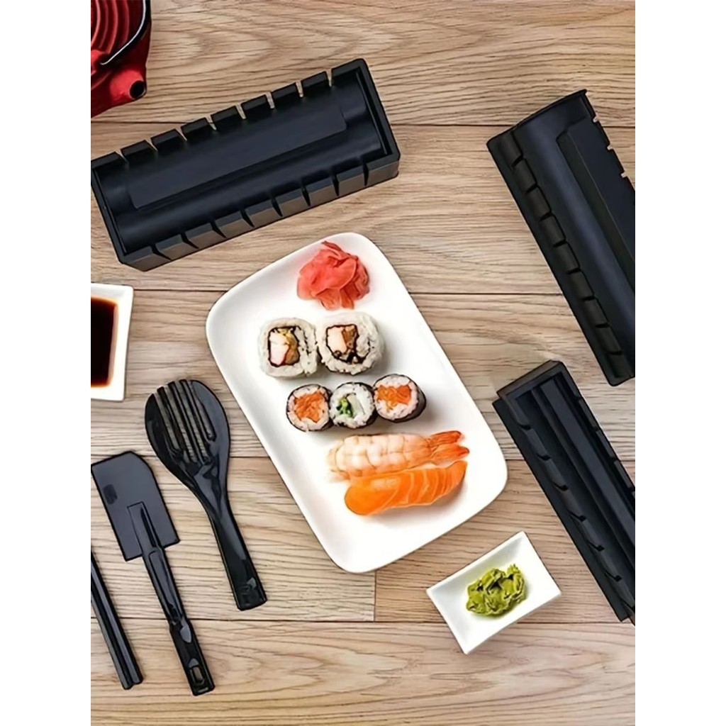 1 Set Sushi Making Kit Sushi Maker 10 Pcs Plastic Premium set Sushi Tool Set Sushi Rice Roll Mold