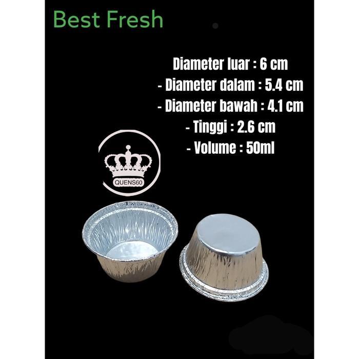 Promo Alumunium Foil Cup Rx 1406 Isi 100Pcs 100 Pcs / Cup Mini / Cake Muffin Roti 50Ml Best Fresh