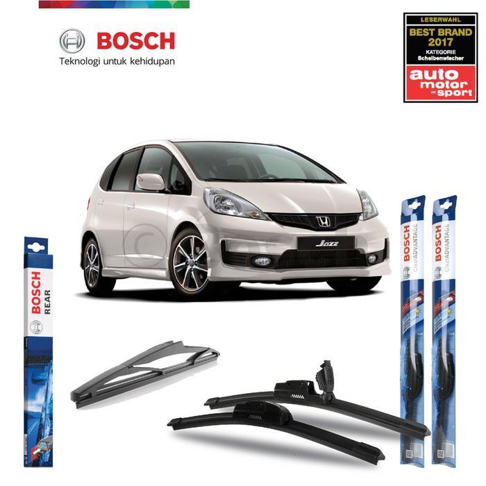 Wiper Bosch, Honda Jazz 2008-On, Wiper Depan Belakang, Frameless, Wiper Mobil Honda, Bosch