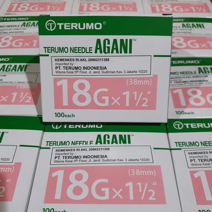 Needle Terumo 18 G / Needle Agani 18G / Jarum Suntik Terumo isi 100 pc