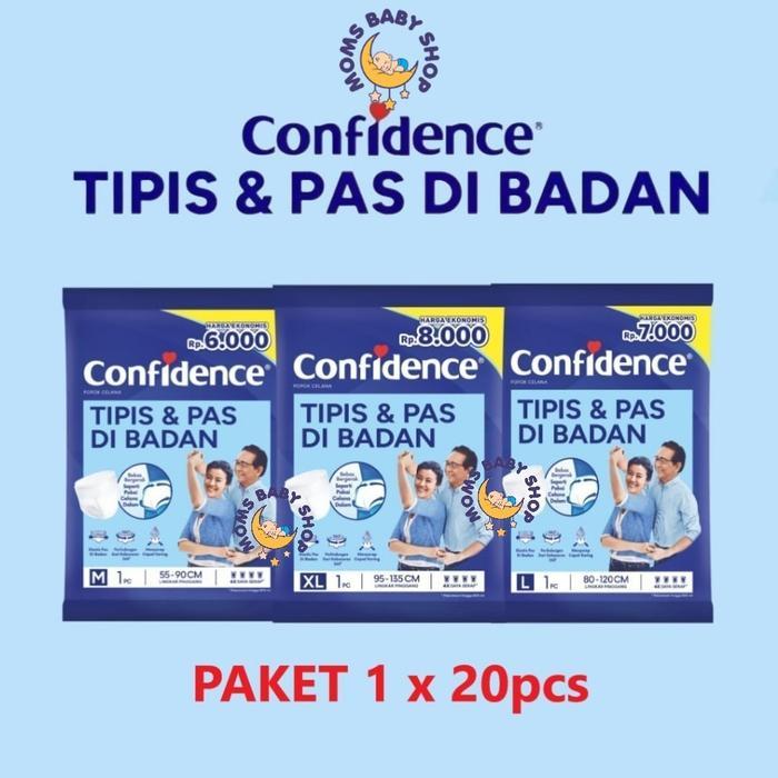 Home Shop - Moms_ Paket 20Pcs Confidence Tipis Pas Pants M L Xl Popok Celana Dewasa Terbaru !!!