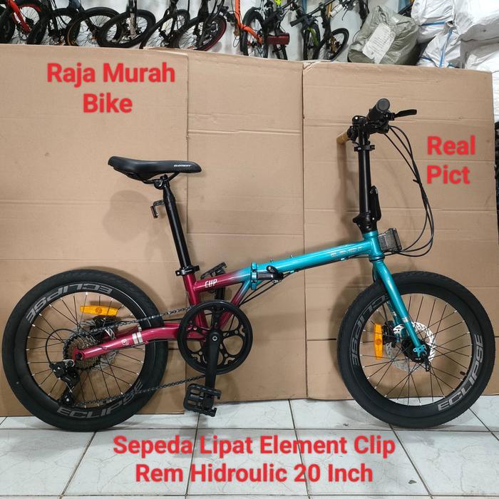 SEPEDA LIPAT ELEMENT CLIP 20 INCH REM HIDRAULIC SEPEDA LIPAT 20 INCH ELEMENT CLIP HIDROLIK -  bicycl