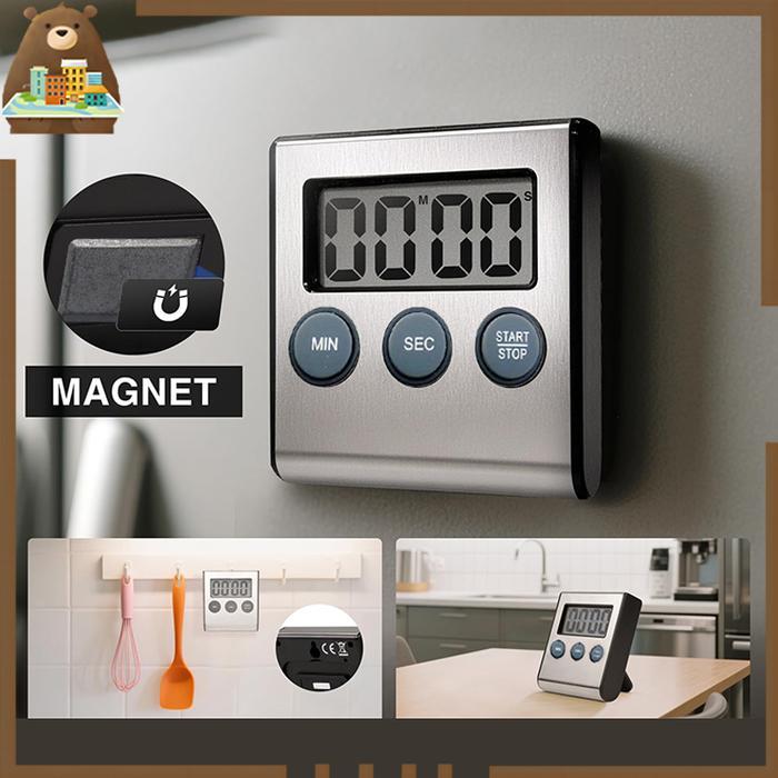 Digital Timer Dengan Layar Lcd Timer Belajar Timer Masak Dapur Timer Masak Bunyi Countdown Timer