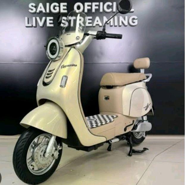 Sepeda Listrik SAige Cappucino 800 wat lithium baterai - Putih