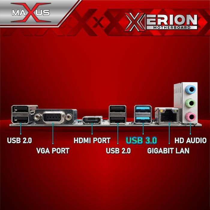 READY MOTHERBOARD MAXUS H81M-X5P LGA 1150 DDR3 SUPPORT M.2 NVME M.2 SATA