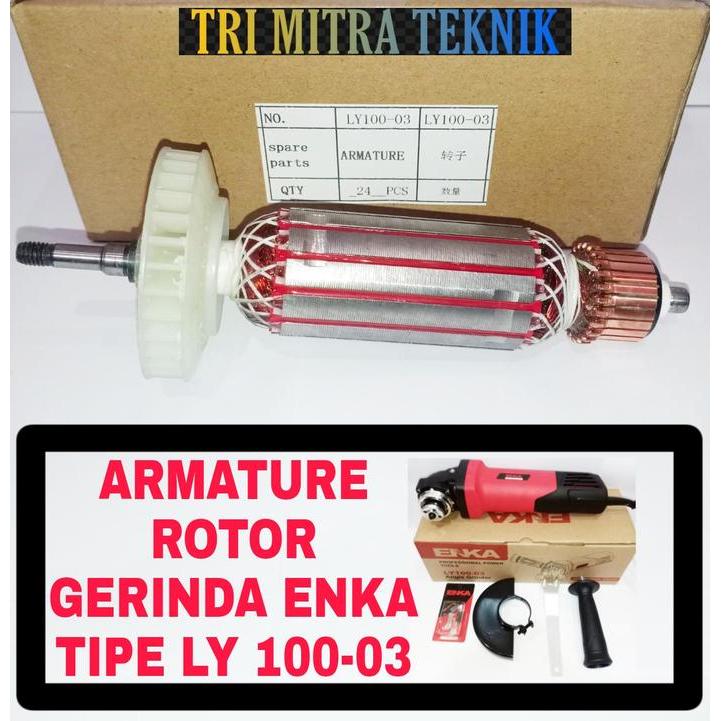 Narabadijaya- Armature Rotor Gerinda Enka Ly 100-03 Angker Grinda Enka Tipe Ly100-03 [Kode 1Kode