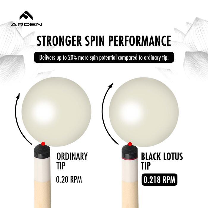 Zabymall- Cue Tip Arden Black Lotus - Tip Biliar 8 Lapis 14Mm Cocok Untuk Shaft Maple