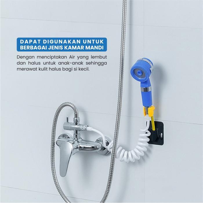 Dorahomi Kepala Shower Kamar Mandi Anak Sower Head Air Panas Dingin Biru Pink
