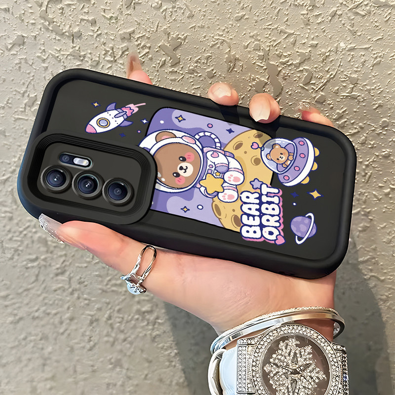 Casing Hp OPPO Reno 6 Case Beruang Astronaut Lucu kartun Kasing Promo Cesing Kesing Silikon Liquid S