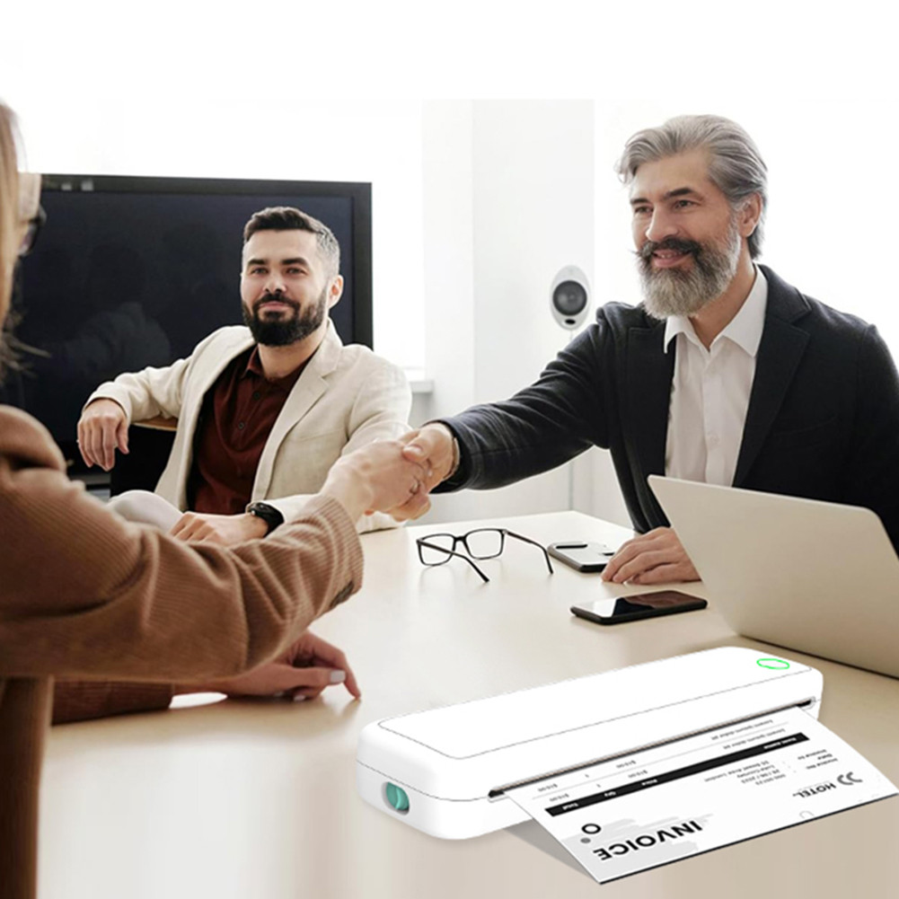 A4 Portable Thermal Printer Inkless Bluetooth-Compatible Thermal A4 Mobile Printer with Printing