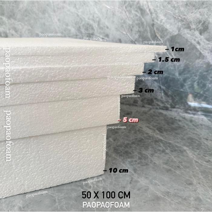 Styrofoam Gabus Lembaran 50 X 100 Cm Tebal 5 Cm