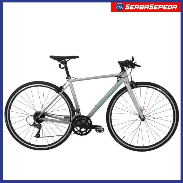 Polygon Strattos F2 Sepeda Balap / Roadbike 700C Flatbar Shimano Claris Fork Carbon - Silver, S
