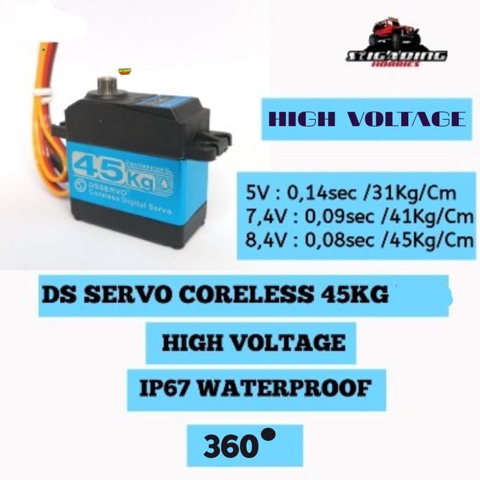 Berkualitas Servo High Voltage Ds3245 High Voltage 45Kg Waterproof Coreless Servo Ds 3245