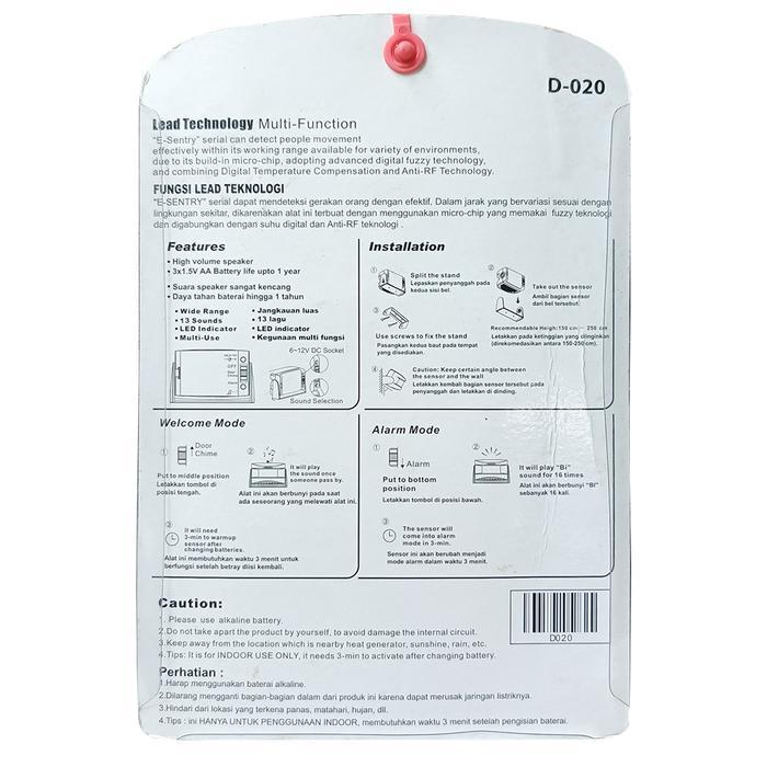 BELL SENSOR GERAK + ALARM HELES