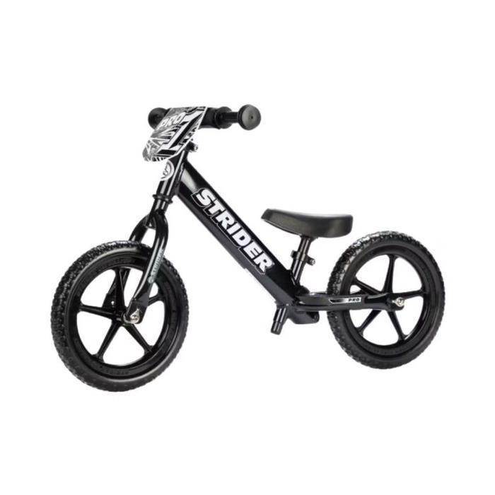 STRIDER - Push Bike Balance Bike 12 Pro Pearl Black - Limited Edition Color