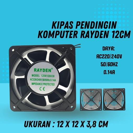 Fan AC 220V 12x12 kipas ac 220v 12x12cm Cooling Cooler Fan Langsung Colok Listrik