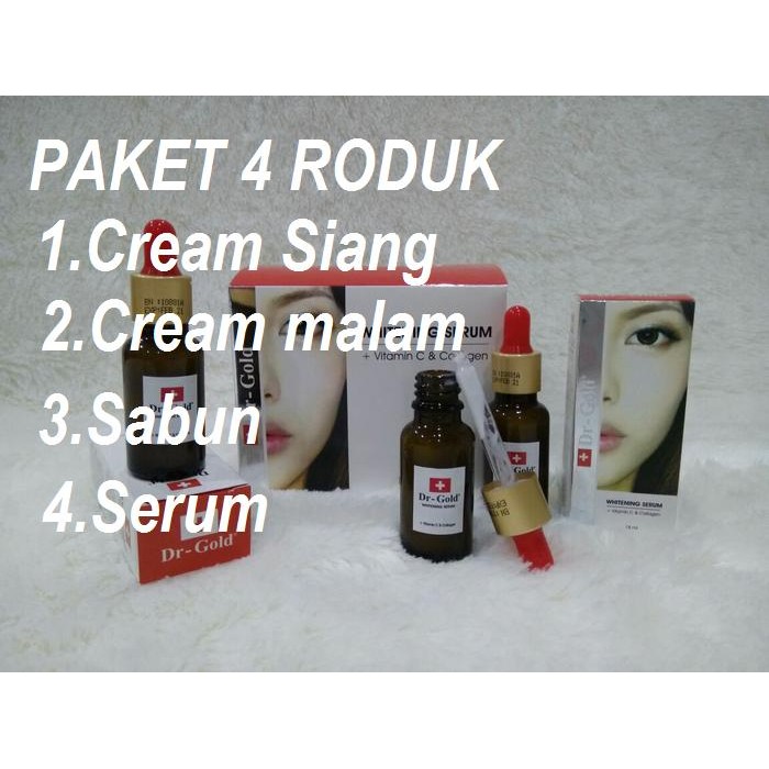 OBAT CREAM SABUN SERUM PEMUTIH KULIT WAJAH BADAN DR GOLD 4 IN 1 ASLI
