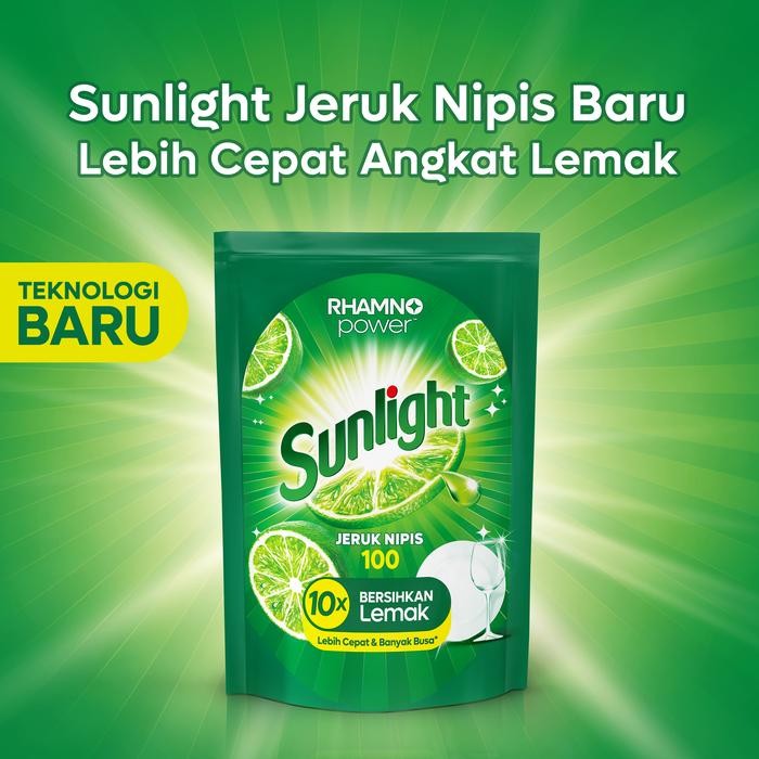 gwc5 Sunlight Sabun Cuci Pencuci Piring Cair Jeruk Nipis Lime 1000Ml Isi 2