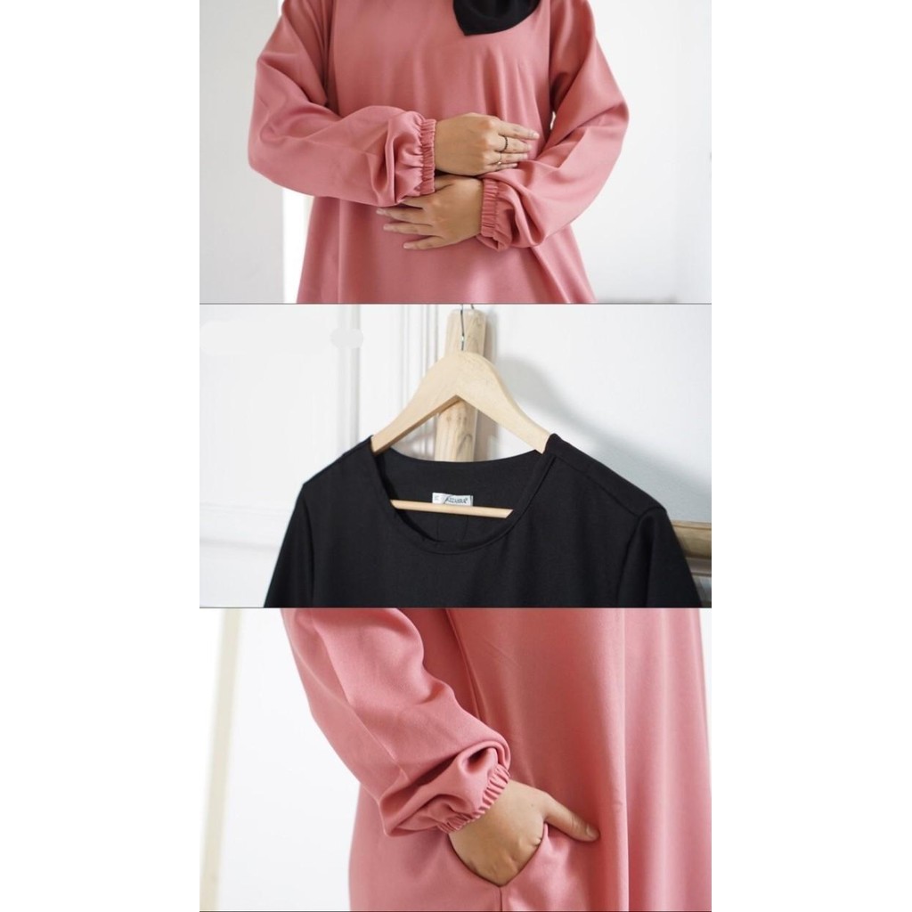 (Good) Gamis Hitam Premium Remaja Dress Polos Wanita Jumbo Terbaru Kekinian