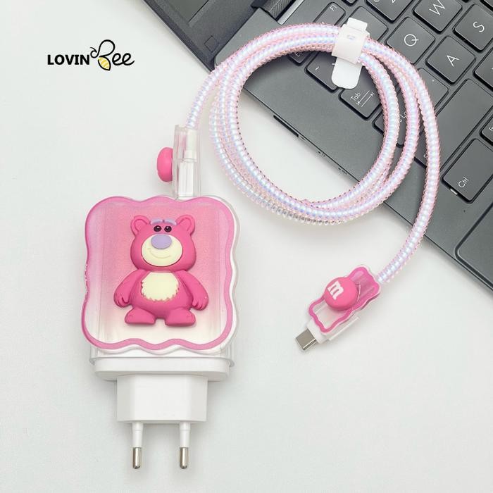 Vivo Charger 80W Pelindung Kabel & Kepala Charger Set 5 Pcs Motif Lucu Untuk Vivo Cable Adaptor