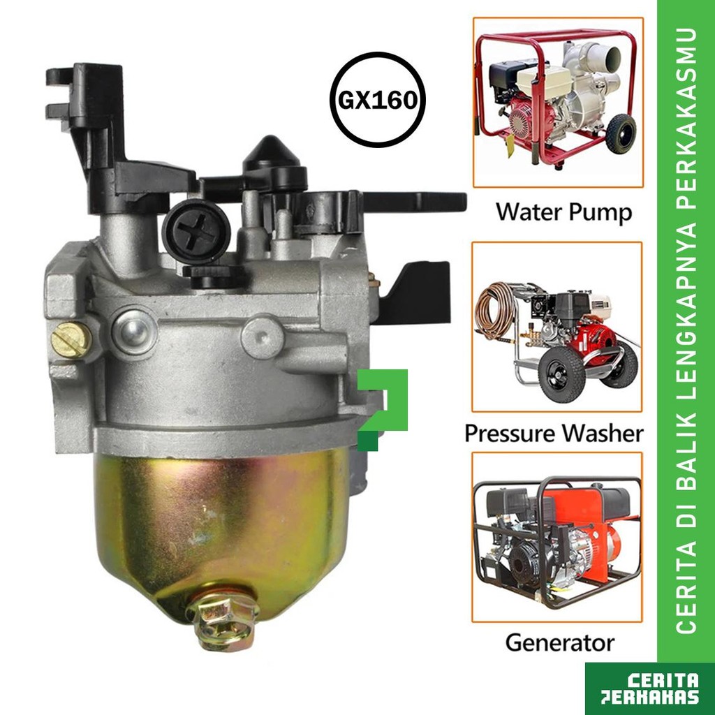 CP Assy Carburator Engine 168F GX160 AJ40 / Karburator 2 Tabung / Genset Mesin Generator / Pompa Air