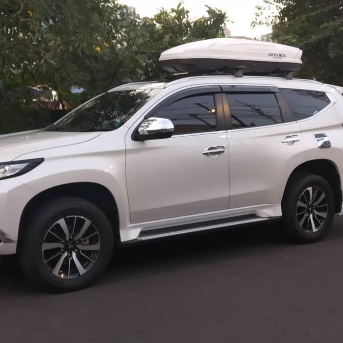 Paket Roof Box Bagasi Atas Mobil Slim 650 Liter + Crossbar Roof Reil