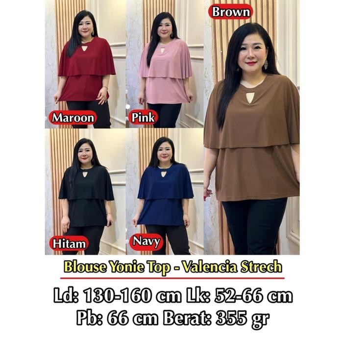 Fina Bigsize - Yonie Blouse Bigsize Atasan Wanita Jumbo Atasan Sinciaimlek