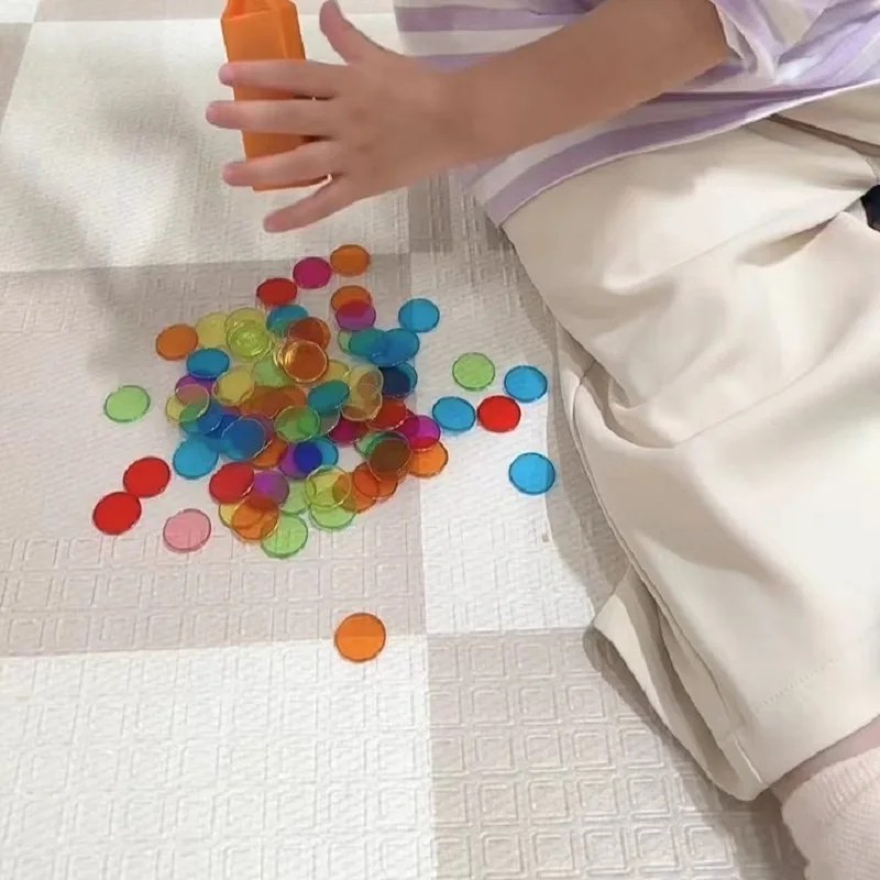 Magnetic Bingo Chips Wand Sensory Toys Montessori CountingColor Sorter Game Science Experiments Kit