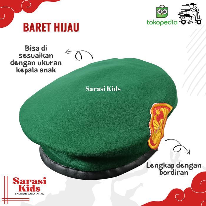 Topi baret anak topi tentara anak topi tni topi profesi anak barehijau