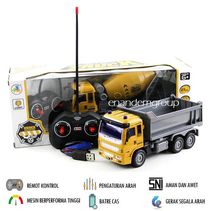 Mainan Mobil Remot Kontrol Rc Dump Truk / Truk Molen Batre Cas