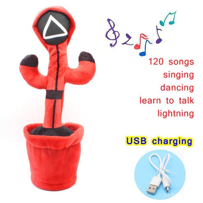 abmg- Mainan Boneka Bebek Goyang Squid Game Bisa Bicara Dan Musik Led Hadiah Toy