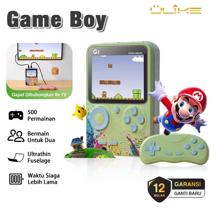 ULIKE Robot Game Retro Mini Portabel Berisi 500 dalam 1 Game 3 Inci Terhubung ke TV