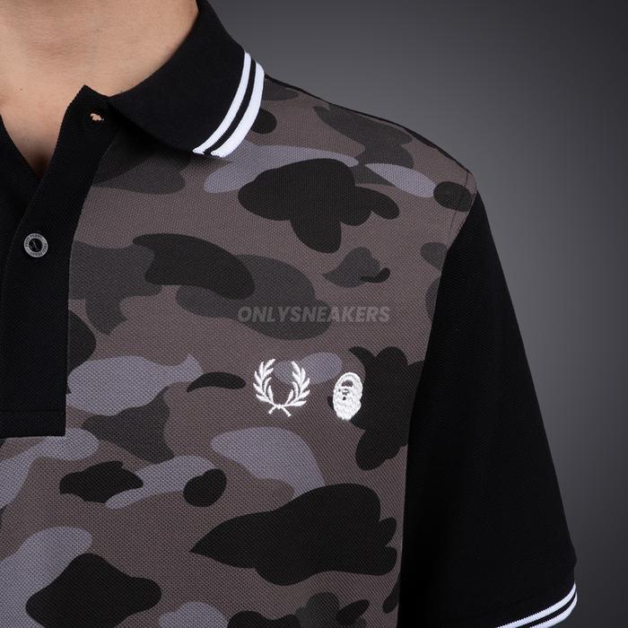FRED PERRY X BAPE CAMO POLO DARK GREY